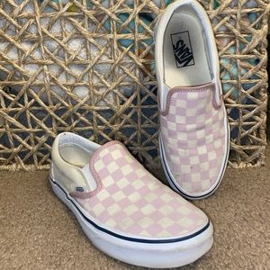 Used light pink/tan checkered vans